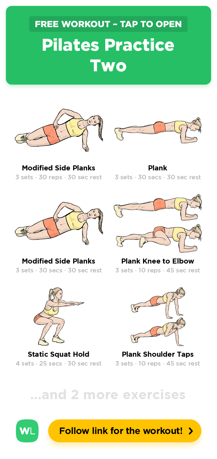 free-workout-pilates-practice-two-workoutlabs-fit for Free Printable Pilates Wall Workout Chart Free Workout: Pilates Practice Two · WorkoutLabs Fit for Free Printable Pilates Wall Workout Chart