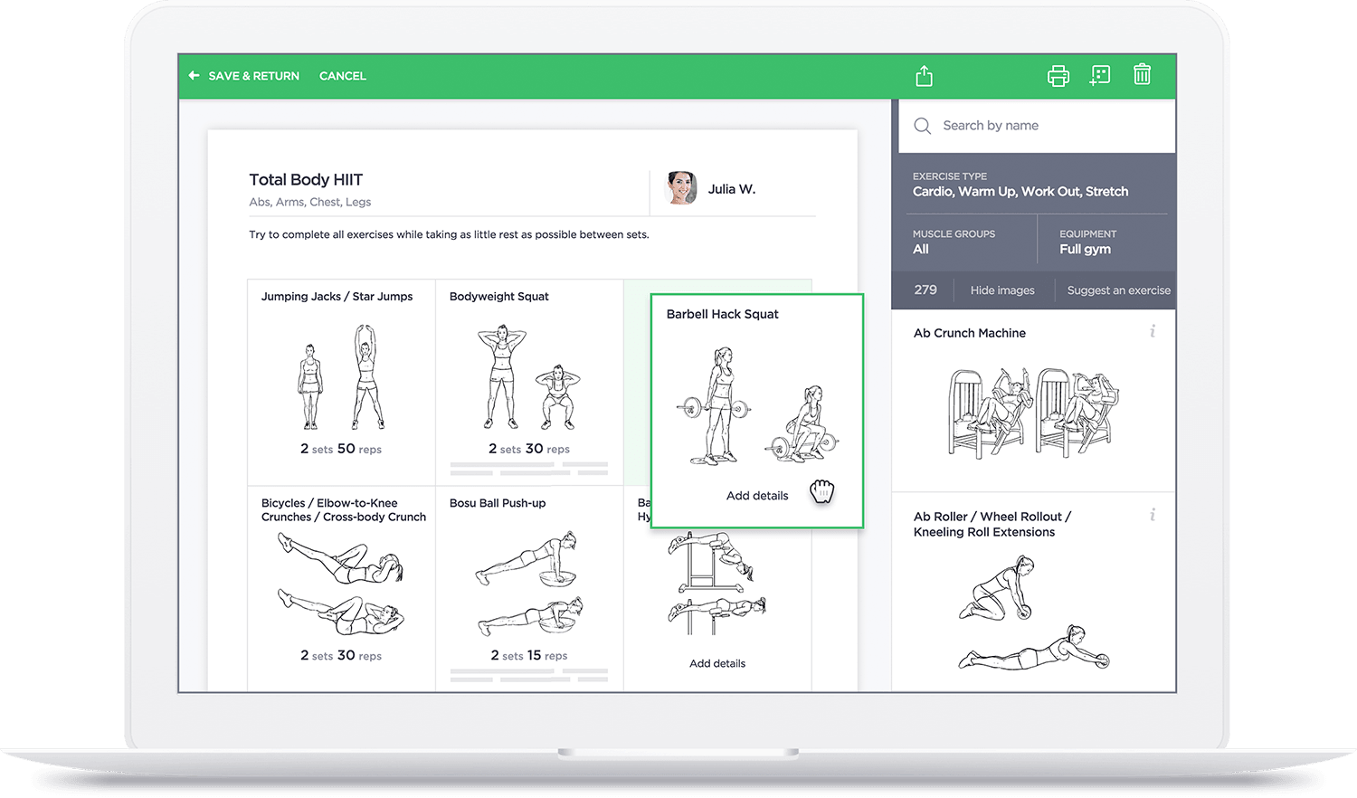Printable PDF Workout Builder