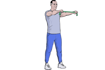 Standing Resistance Band Chest Pulls / Chest Openers / Back Flyes ...