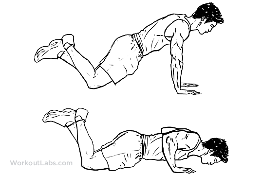Modified / Knee Push-ups / Pushups | WorkoutLabs
